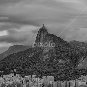 Sao Paulo, Brazil Christ the Redeemer by Neal Kulick - Black & White Landscapes