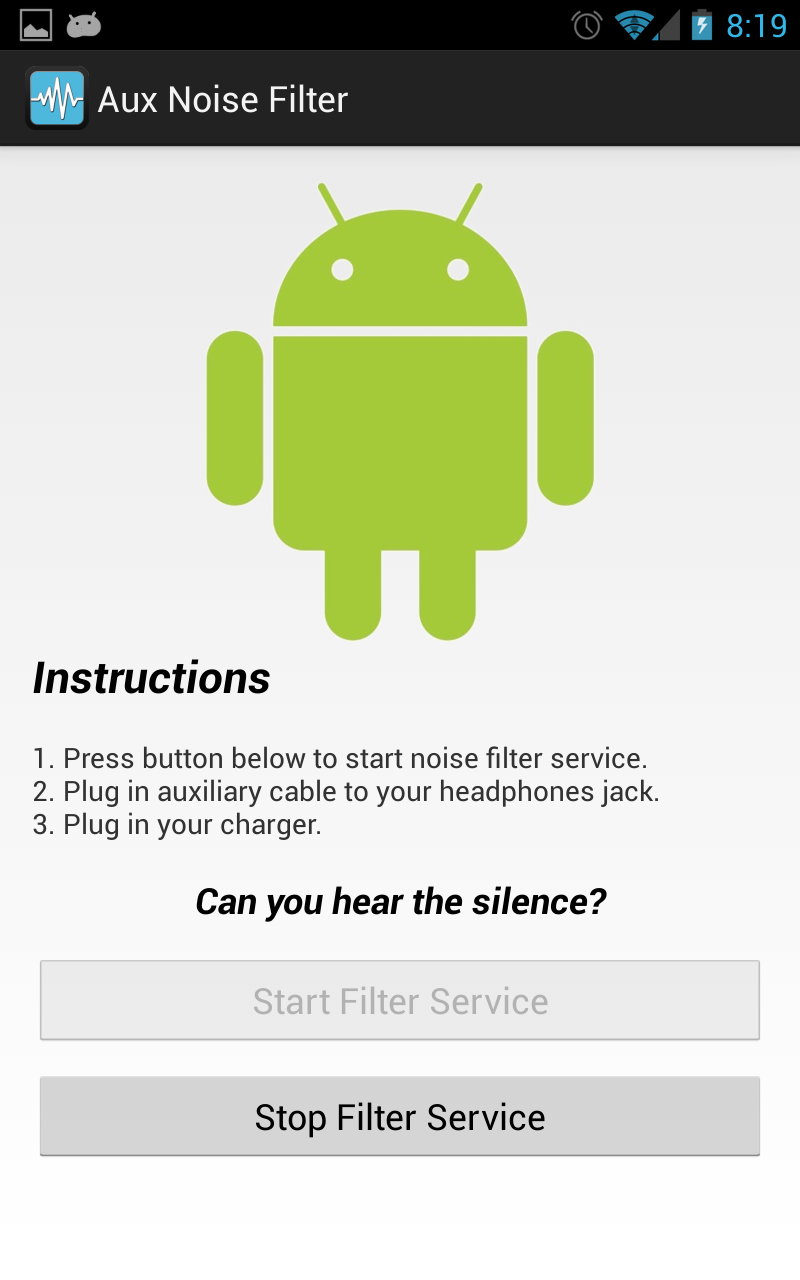 Aux Noise Filter Screen 2