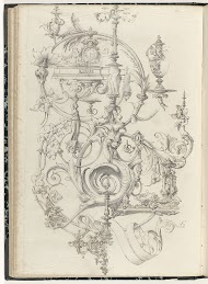 Bladrank met objecten en figuren