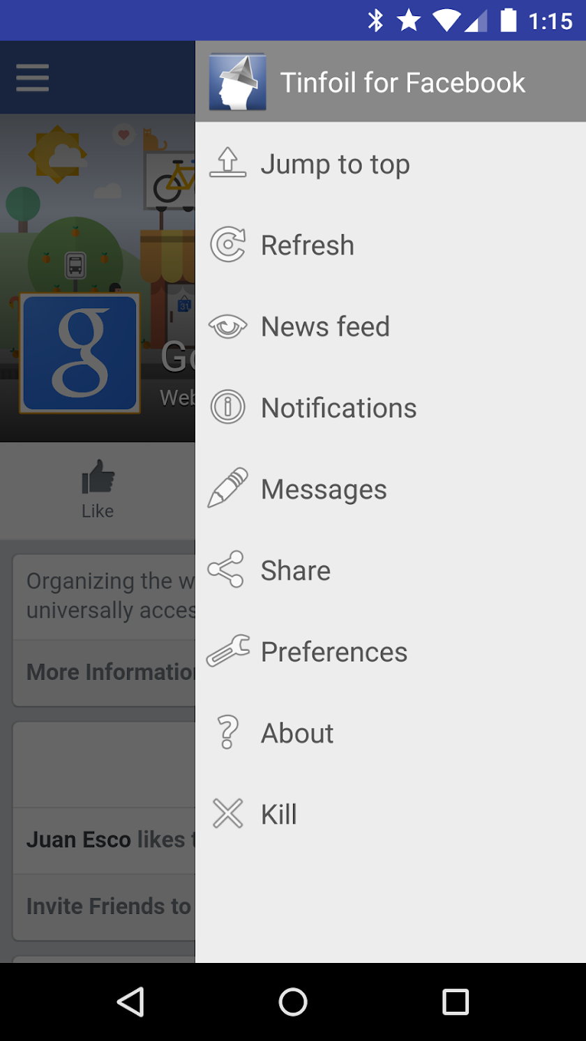Tinfoil for Facebook Screen 2