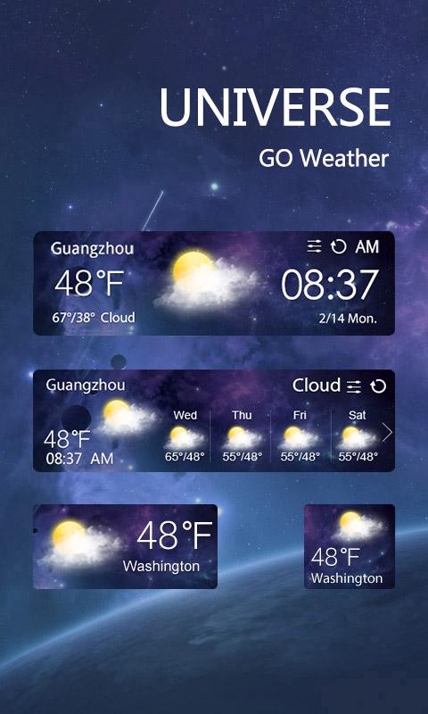 UNIVERSE THEME GO WEATHER EX Screen 2