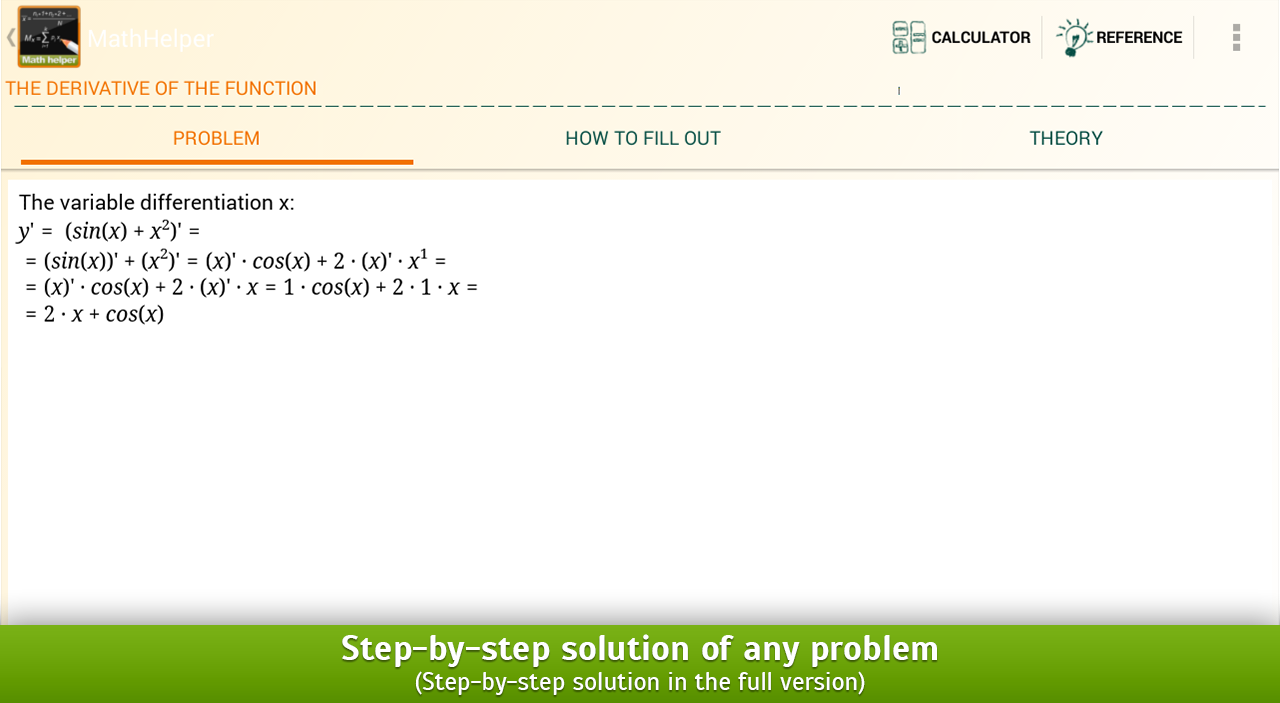 MathHelper: Algebra & Calculus - screenshot