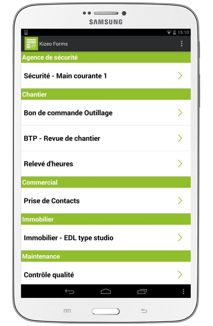 Android application Kizeo Forms 2011 screenshort