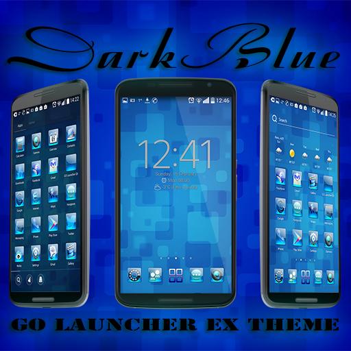 Dark Blue Go Launcher Theme 個人化 App LOGO-APP開箱王