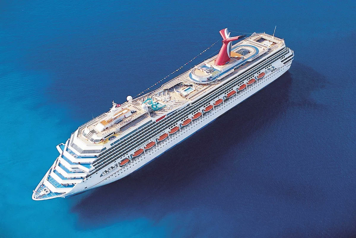 Carnival-Conquest-aerial - Carnival Conquest sails in and around the Caribbean on two- to nine-day itineraries. 