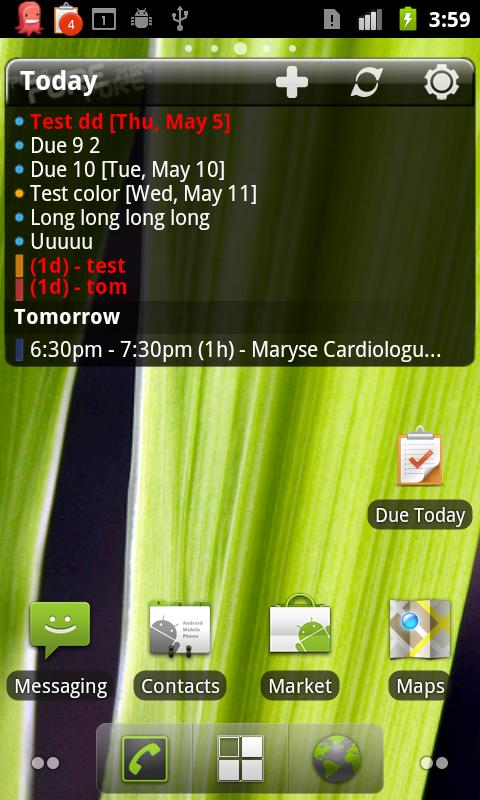 Pure Calendar widget (agenda) - screenshot