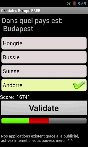 Capitales Europe Quizz FREE