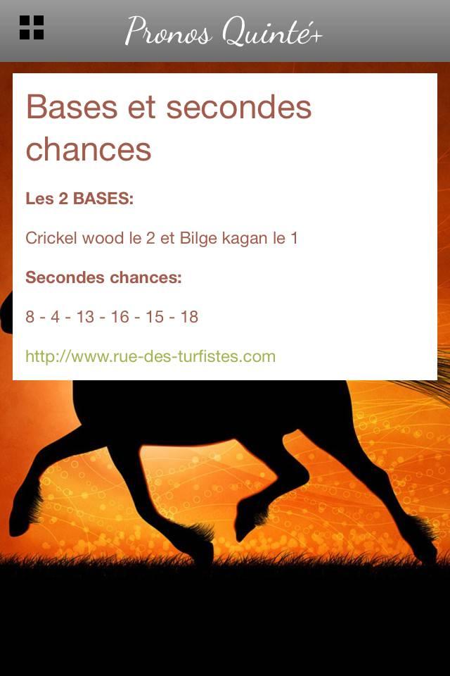 Android application Pronos Quinté, infos et tuyaux screenshort