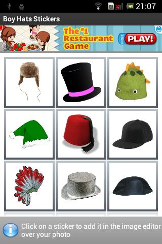 Boy Hats Stickers