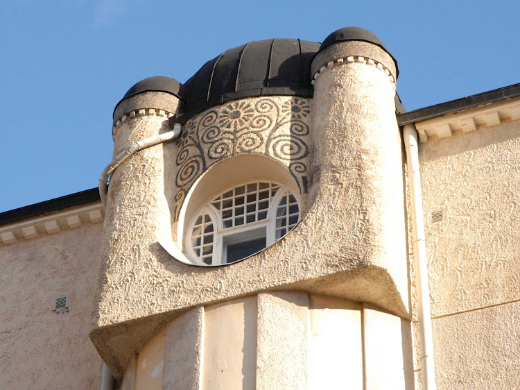 Part of a building in the Katajanokka area of Helsinki, Finland.