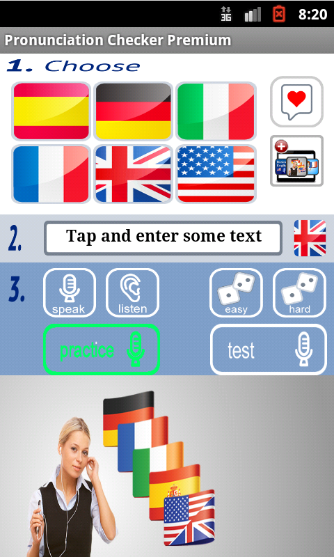 Android application Pronunciation Checker screenshort