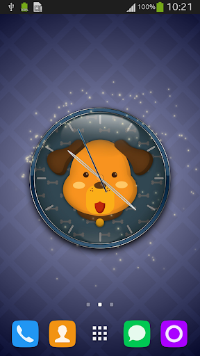 Cute Dog in Clock Wallpaper