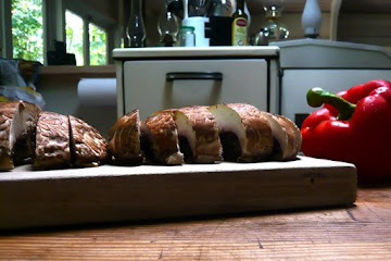 Portobello Burgers with Arugula, Peppers and Garlic-Mayonnaise 