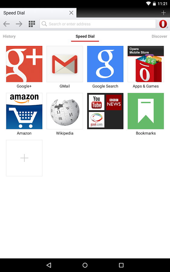 Browser Opera untuk Android - screenshot