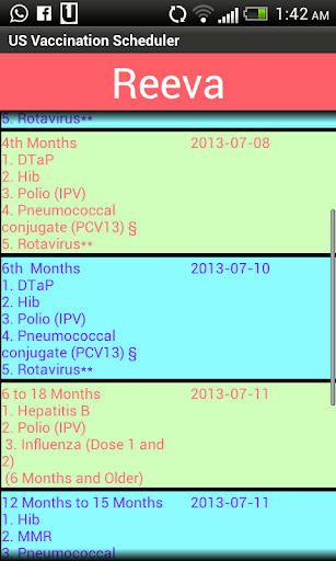 US Vaccination Schedule Free