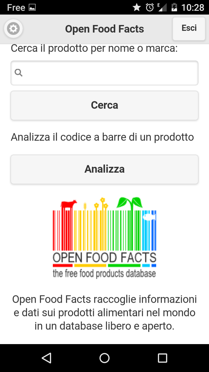 Android application Open Food Facts  - Eco-Score & Nutri-Score screenshort