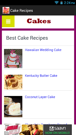 Cake Recipes App