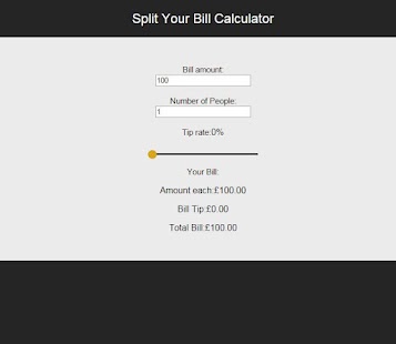 Split Your Bill Calculator Screenshots 0
