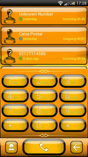 exDialer Jelly Orange Theme