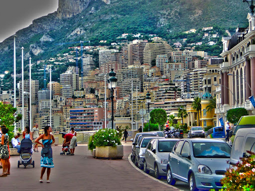 Along one of the main promenades in Monte Carlo.