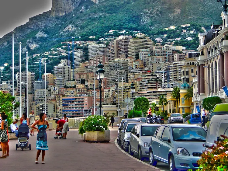 Along one of the main promenades in Monte Carlo.