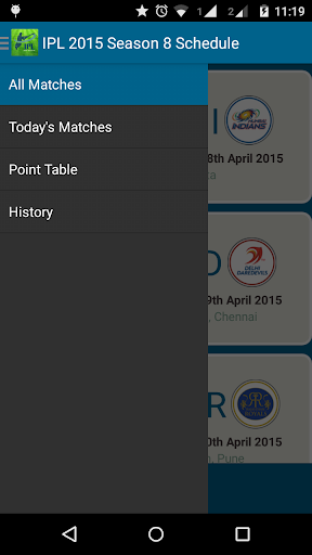 IPL 2015 Season 8 Schedule