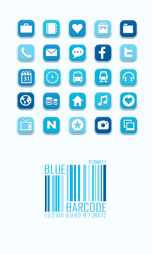 Blue Barcode icon Theme