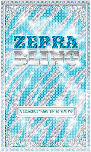 ♦ BLING Theme Teal Zebra SMS ♦