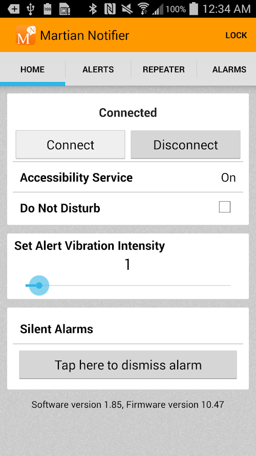 Android application Martian Notifier screenshort