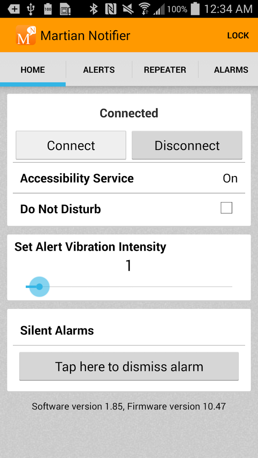 Martian Notifier Screen 1