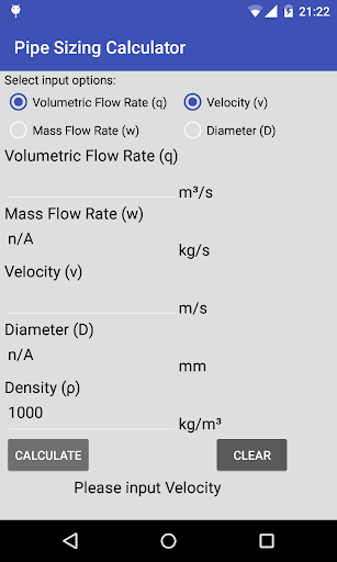 Pipe Sizing Calculator