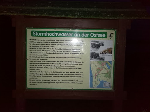 Infoschild Ostsee Hochwasser