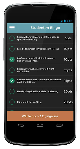 Studenten Bingo