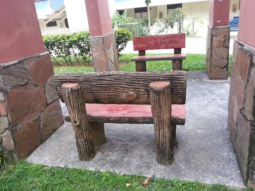 Wooden Log Resting Bench